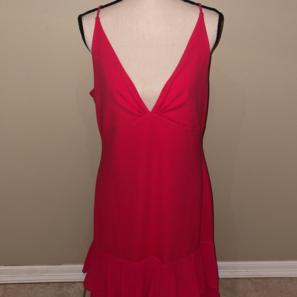 Badgley Mischka ruffle sleeveless maxi dress wedding guest size 14 - Picture 2 of 8